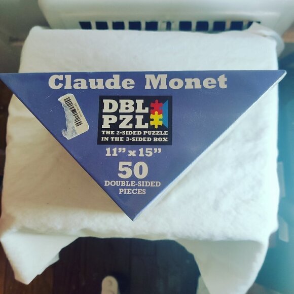 DBL PZL Claude Monet 50 pieces for family fun. VTG 2 puzzles in one! Unopened. - Picture 4 of 4